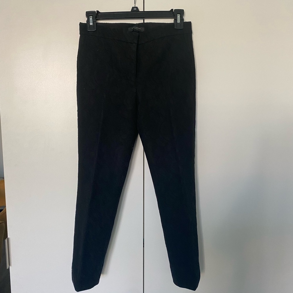 Ann Taylor Lace Pattern Black Slim Dress Pants